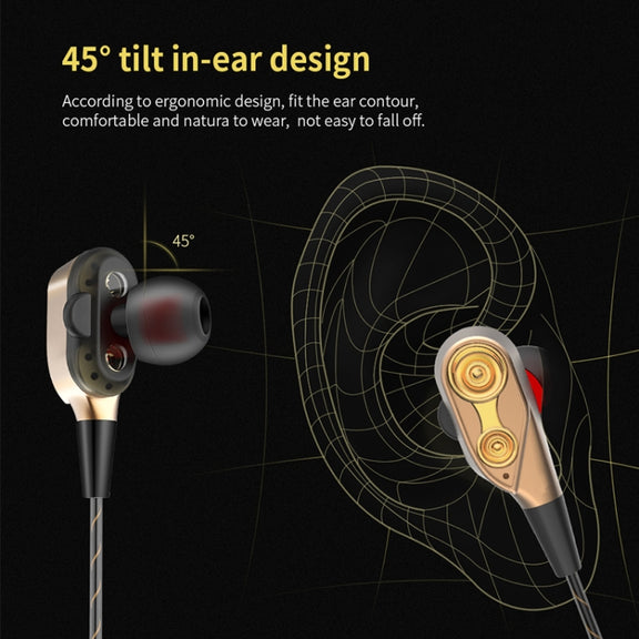 QKZ CK8 HiFi In-ear Four Unit Sports Music Headphones (Gold)
