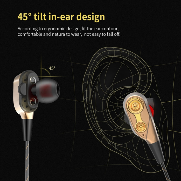 QKZ CK8 HiFi In-ear Four Unit Sports Music Headphones (Gold)