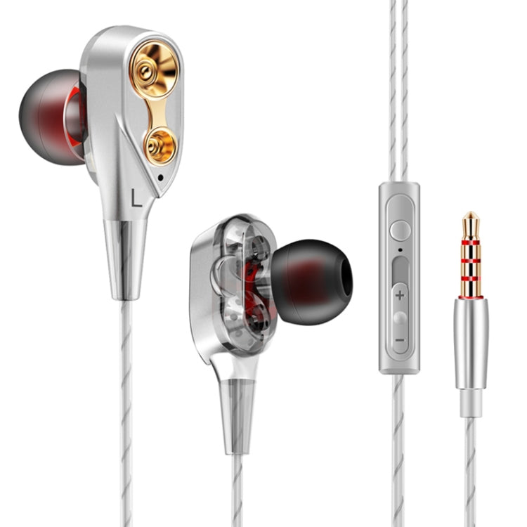 QKZ CK8 HiFi In-ear Four Unit Sports Music Headphones (Silver) - free shipping - PMC TechLife - Order now!