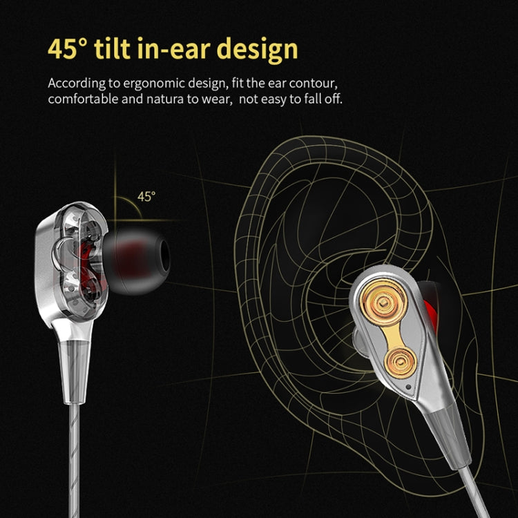 QKZ CK8 HiFi In-ear Four Unit Sports Music Headphones (Silver)