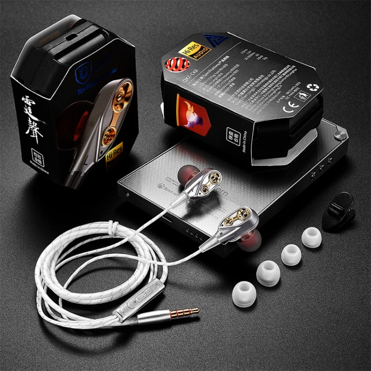 QKZ CK8 HiFi In-ear Four Unit Sports Music Headphones (White)