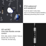 QKZ CK9 HiFi In-ear Four Unit Sports Music Headphones (Blue)