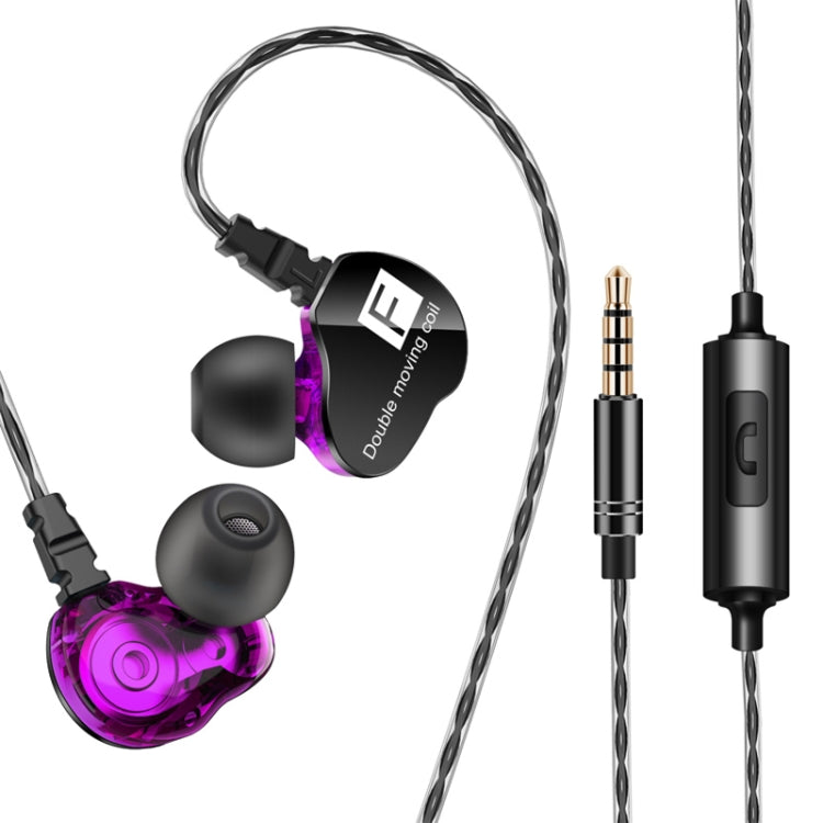 QKZ CK9 HiFi In-ear Four Unit Sports Music Headphones (Purple) - Sport Earphone by QKZ | Online Shopping South Africa | PMC TechLife | Buy Now Pay Later Mobicred