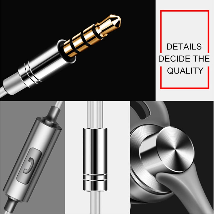 QKZ EQ1 CNC Metal Shark Fin Headphones Sports Music Headphones, Microphone Version (Grey) - In Ear Wired Earphone by QKZ | Online Shopping South Africa | PMC TechLife