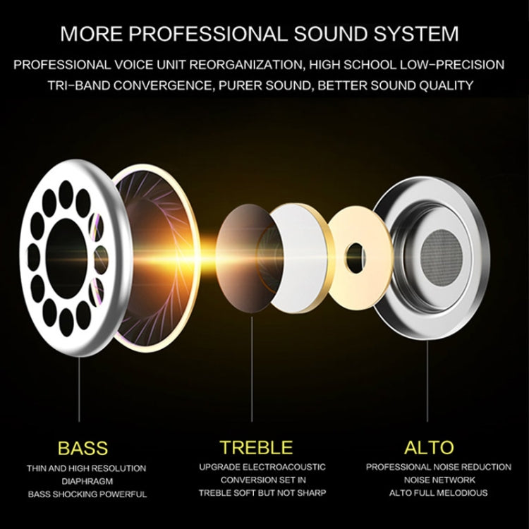 QKZ EQ1 CNC Metal Shark Fin Headphones Sports Music Headphones, Microphone Version (Gold) - In Ear Wired Earphone by QKZ | Online Shopping South Africa | PMC TechLife | Buy Now Pay Later Mobicred