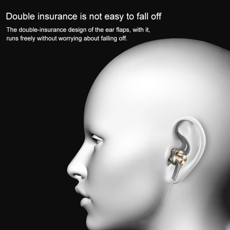 QKZ EQ1 CNC Metal Shark Fin Headphones Sports Music Headphones, Microphone Version (Gold) - In Ear Wired Earphone by QKZ | Online Shopping South Africa | PMC TechLife | Buy Now Pay Later Mobicred