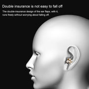 QKZ EQ1 CNC Metal Shark Fin Headphones Sports Music Headphones, Microphone Version (Gold)