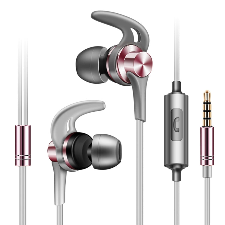 QKZ EQ1 CNC Metal Shark Fin Headphones Sports Music Headphones, Microphone Version (Rose Gold) - In Ear Wired Earphone by QKZ | Online Shopping South Africa | PMC TechLife | Buy Now Pay Later Mobicred