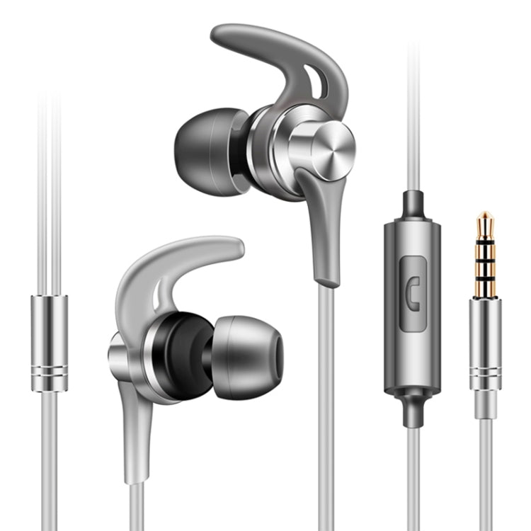 QKZ EQ1 CNC Metal Shark Fin Headphones Sports Music Headphones, Microphone Version (Silver) - In Ear Wired Earphone by QKZ | Online Shopping South Africa | PMC TechLife