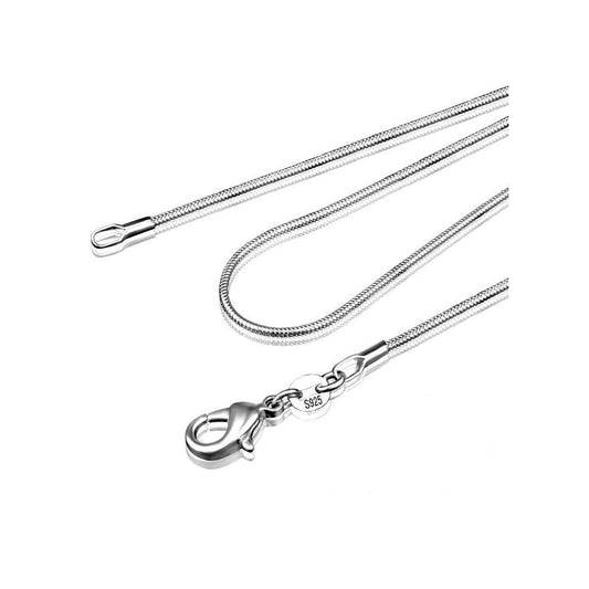 1 mm Solid 925 Sterling Silver Women's Italian Round Snake Chain Necklace - Necklaces by PMC Jewellery SA | Online Shopping South Africa | PMC Jewellery | Buy Now Pay Later Mobicred
