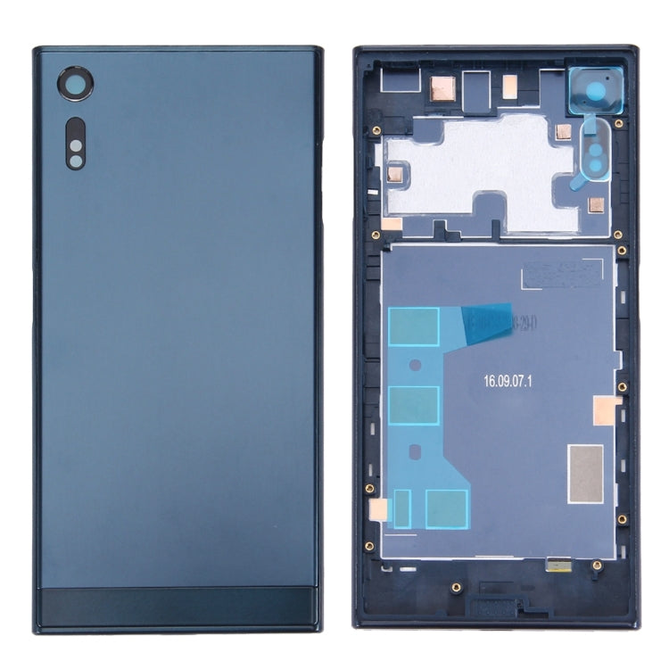 Back Battery Cover + Back Battery Bottom Cover + Middle Frame for Sony Xperia XZ(Dark Blue) - Back Cover by PMC TechLife | Online Shopping South Africa | PMC TechLife