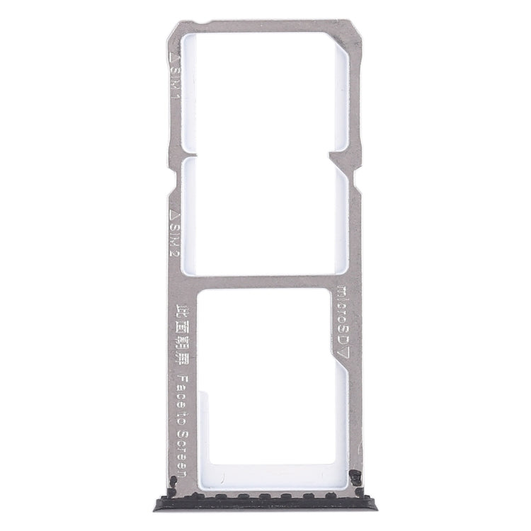 For OPPO A83 2 x SIM Card Tray + Micro SD Card Tray (Black)