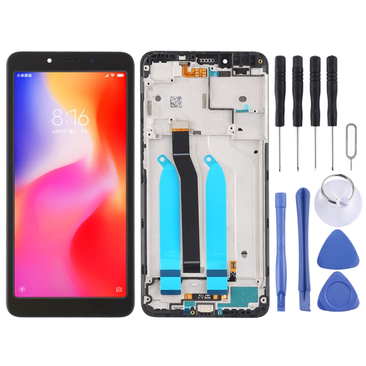 TFT LCD Screen for Xiaomi Redmi 6A / Redmi 6 Digitizer Full Assembly with Frame(Black) - free shipping - PMC TechLife - Order now!