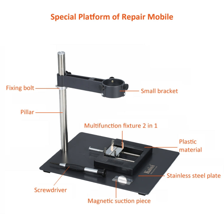 Kaisi F-202 Mobile Phone Laptop BGA Rework Reballing Station Hot Air Gun Clamp - free shipping - PMC TechLife - Order now!