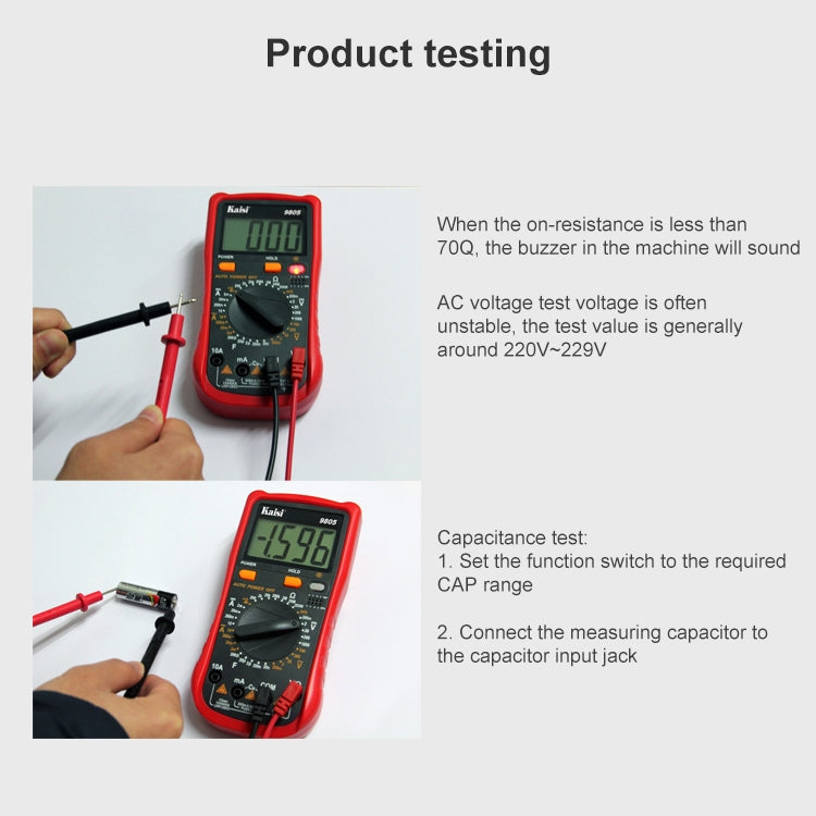 Kaisi 9805 Anti-burning Multifunctional Digital Universal Multimeter Auto-Range Digital Multimeter