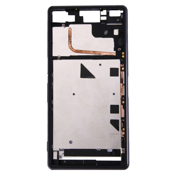 Single SIM Front Housing LCD Frame Bezel for Sony Xperia Z3(Black)