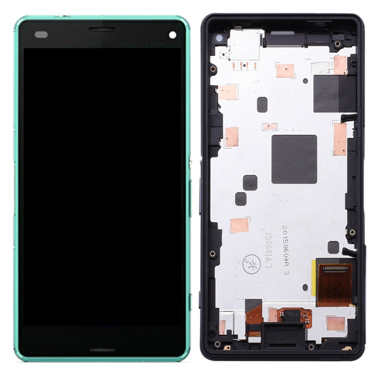 OEM LCD Screen for Sony Xperia Z3 Mini Compact Digitizer Full Assembly with Frame(Green)