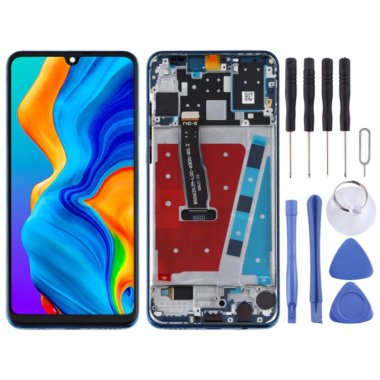 OEM LCD Screen for Huawei P30 Lite / Nova 4e (RAM 6G / High Version) Digitizer Full Assembly with Frame (Blue)