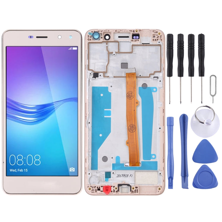 OEM LCD Screen for Huawei Y5 (2017) Digitizer Full Assembly with Frame (Gold) - free shipping - PMC TechLife - Order now!