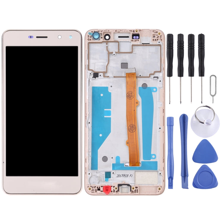 OEM LCD Screen for Huawei Y5 (2017) Digitizer Full Assembly with Frame (Gold) - free shipping - PMC TechLife - Order now!