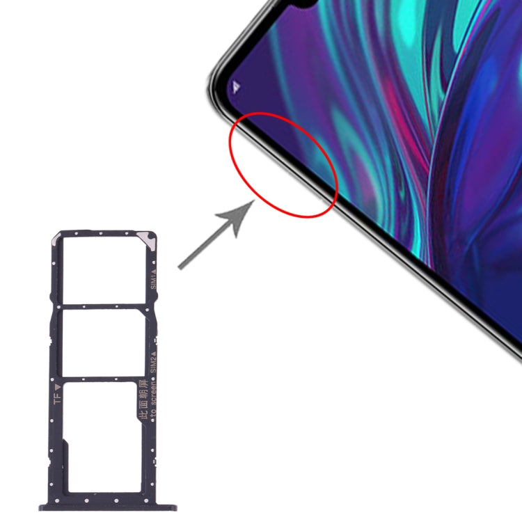 SIM Card Tray + SIM Card Tray + Micro SD Card Tray for Huawei Y7 (2019) / Y7 Pro (2019) / Y7 Prime (2019) (Black) - Card Socket by PMC TechLife | Online Shopping South Africa | PMC TechLife | Buy Now Pay Later Mobicred