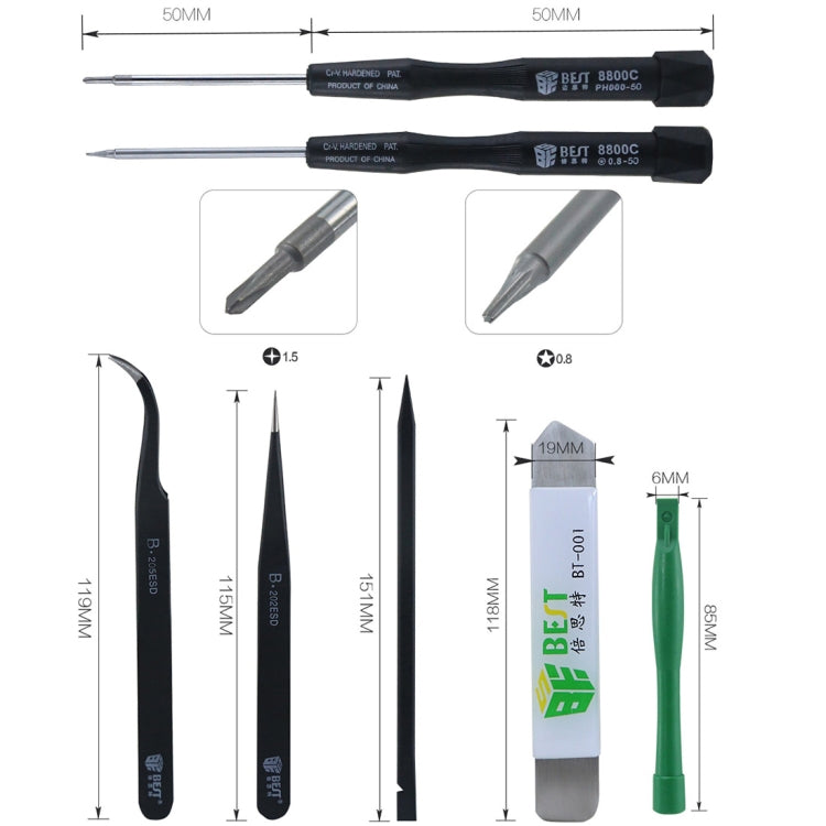 8 in 1 BEST BST-609 Cell Phone Repair Tool Kit Opening Tools - Tool Kits by BEST | Online Shopping South Africa | PMC Jewellery | Buy Now Pay Later Mobicred
