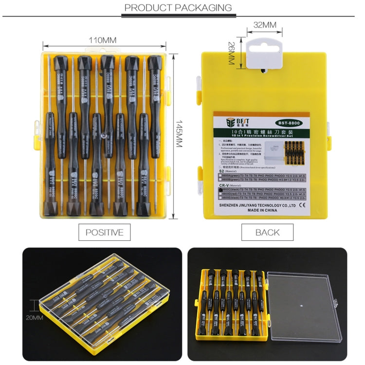 10 in 1 BEST BST-8800C Repair Tool Precision Screwdriver Set - free shipping - PMC Jewellery - Order now!