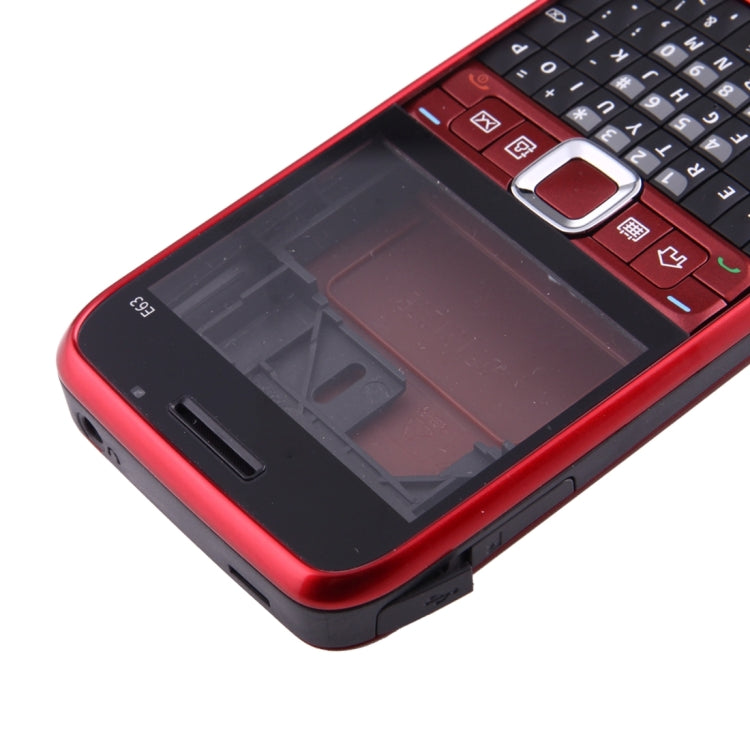 Full Housing Cover (Front Cover + Middle Frame Bezel + Battery Back Cover + Keyboard) for Nokia E63(Red) - Full Housing Cover by PMC TechLife | Online Shopping South Africa | PMC TechLife | Buy Now Pay Later Mobicred