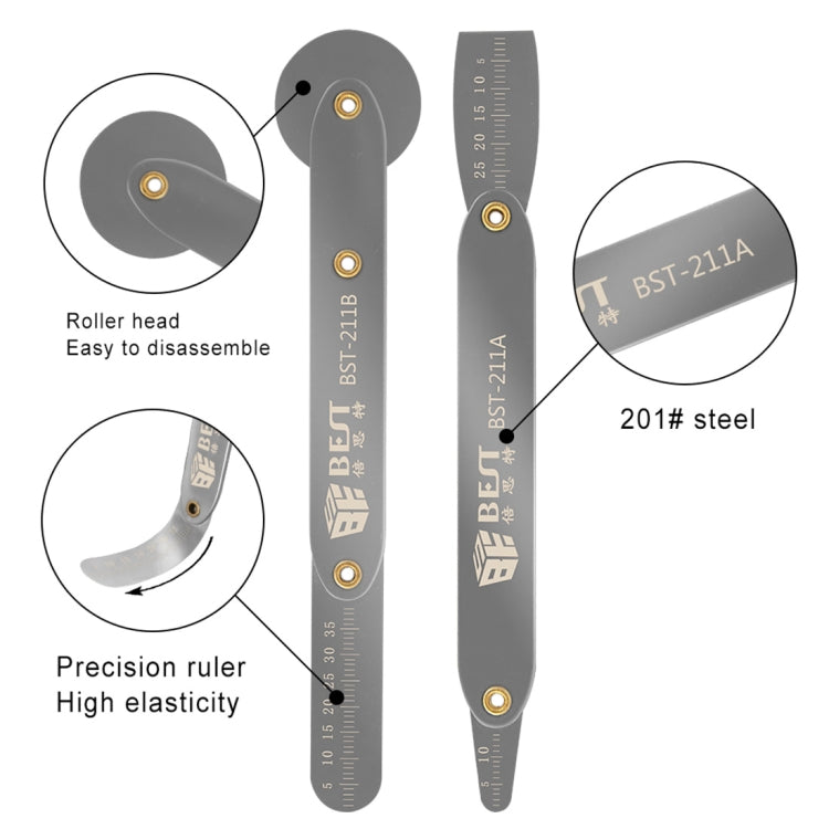BEST BST-211A/B Universal Mobile Phone Repair Opener Tool Metal Disassemble Crowbar Metal Steel Pry Tool Set - Tool Kits by BEST | Online Shopping South Africa | PMC TechLife | Buy Now Pay Later Mobicred