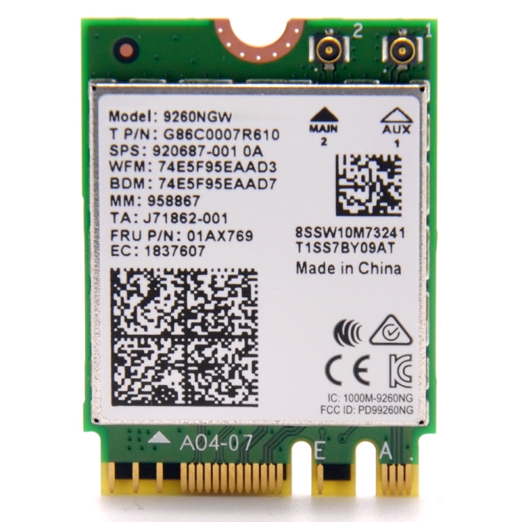 9260NGW Wireless-AC Dual Band 802.11ac 1730Mbps Bluetooth 5.0 WLAN Network Card - Add-on Cards by PMC TechLife | Online Shopping South Africa | PMC TechLife