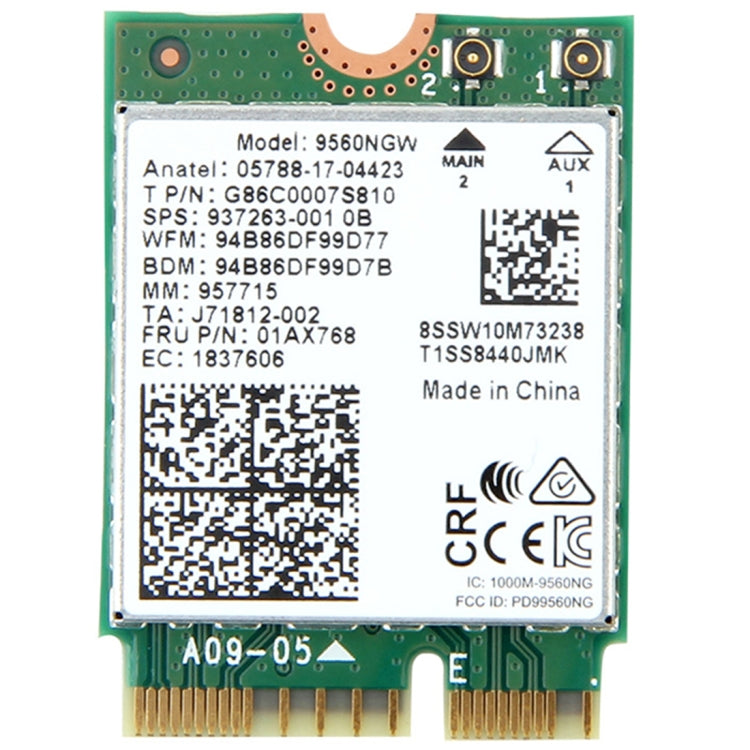 9560NGW Dual Band 1.73Gbps Wireless for Intel 9560ac NGFF Key E Wifi Card 8020.11ac Bluetooth 5.0 Laptop for Windows 10 - Add-on Cards by PMC Jewellery | Online Shopping South Africa | PMC Jewellery | Buy Now Pay Later Mobicred