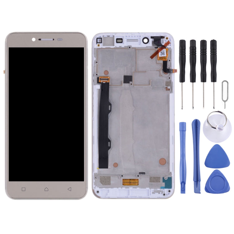 OEM LCD Screen for Lenovo Vibe K5 Plus A6020A46 A6020l36 A6020l37 Digitizer Full Assembly with Frame (Gold)