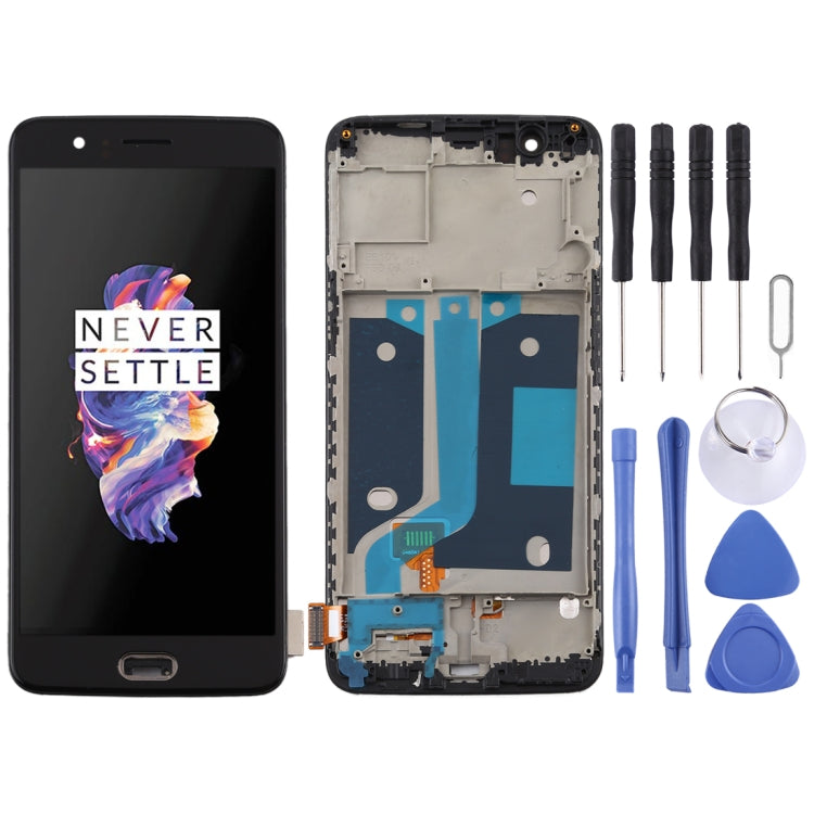 For OnePlus 5 A5000 TFT Material LCD Screen and Digitizer Full Assembly with Frame (Black) - LCD Screen by PMC TechLife | Online Shopping South Africa | PMC TechLife | Buy Now Pay Later Mobicred