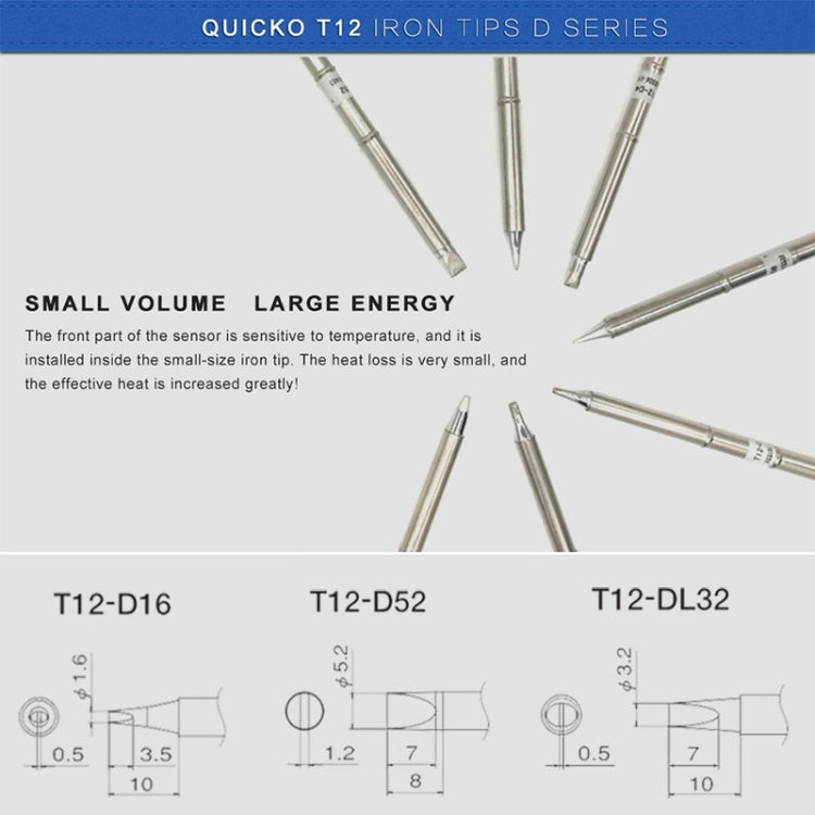 QUICKO T12-D52 Lead-free Soldering Iron Tip - Soldering Iron Tip by Quicko | Online Shopping South Africa | PMC Jewellery | Buy Now Pay Later Mobicred