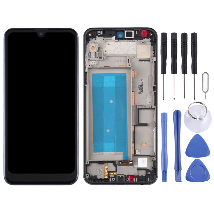 Original LCD Screen for LG Q60,Double SIM Digitizer Full Assembly with Frame(Black)
