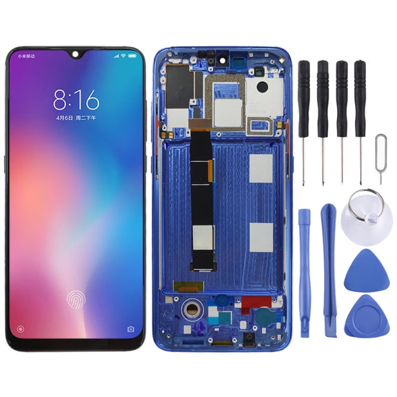 Original AMOLED LCD Screen for Xiaomi Mi 9 Digitizer Full Assembly with Frame(Blue)