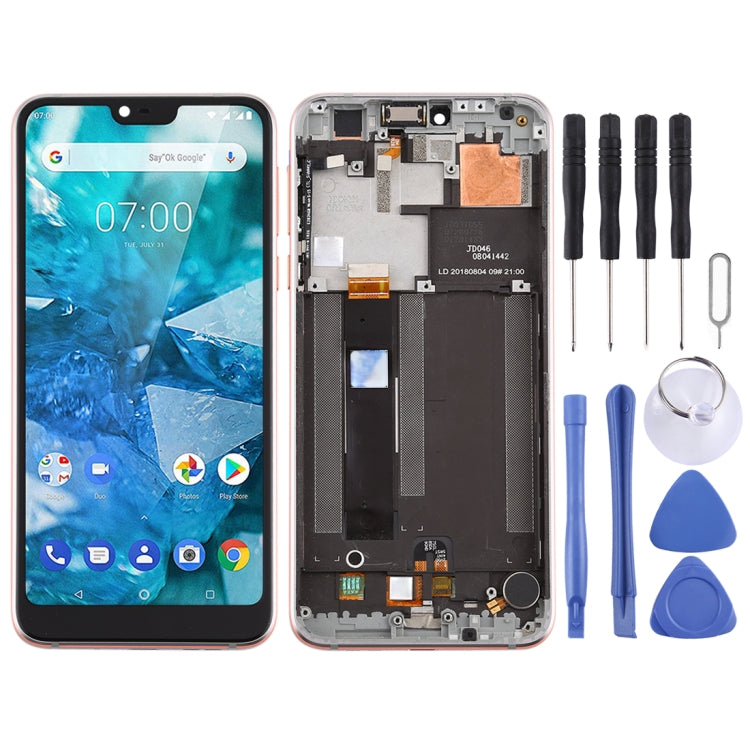 TFT LCD Screen for Nokia 7.1 TA-1100 TA-1096 TA-1095 TA-1085 TA-1097 Digitizer Full Assembly with Frame (Silver) - free shipping - PMC TechLife - Order now!
