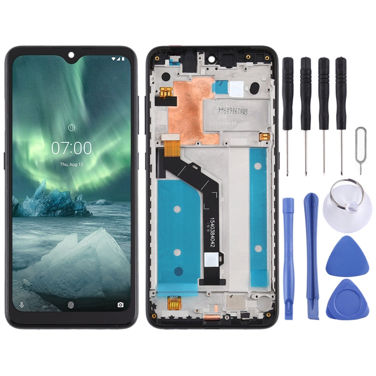 TFT LCD Screen for Nokia 7.2 TA-1196 Digitizer Full Assembly with Frame (Black) - free shipping - PMC TechLife - Order now!