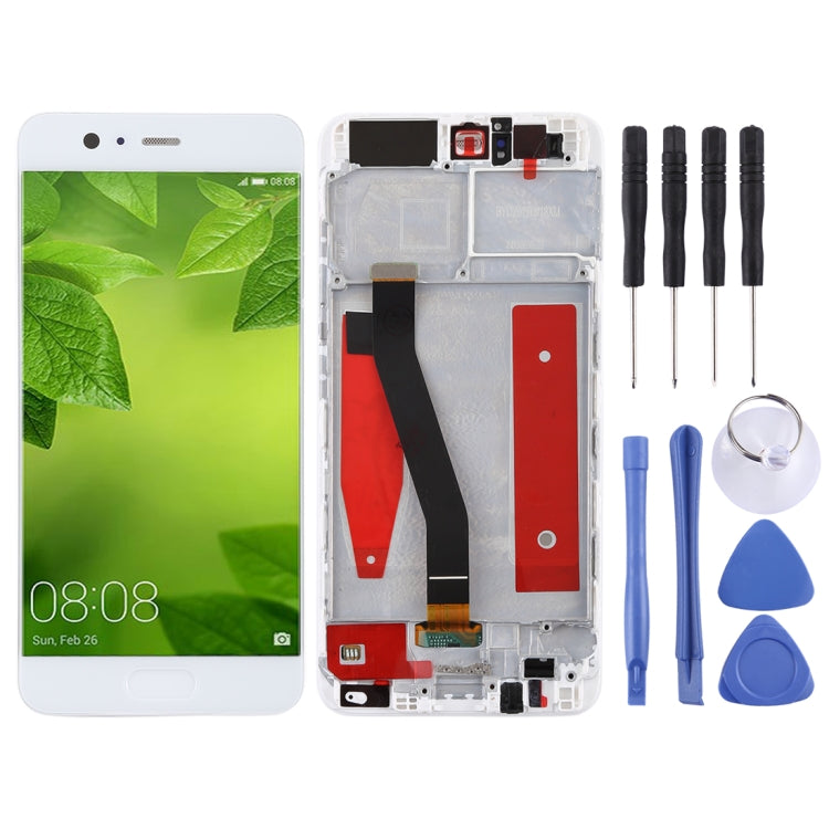 OEM LCD Screen for Huawei P10 Digitizer Full Assembly with Frame(White)