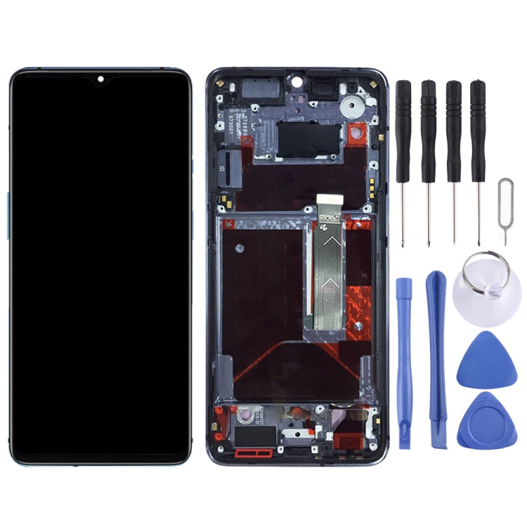 For OnePlus 7T HD1901 HD1903 HD1900 HD1905 Digitizer Full Assembly with Frame OEM LCD Screen (Baby Blue) - free shipping - PMC TechLife - Order now!