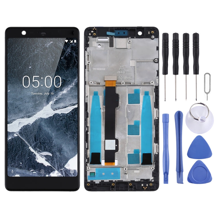 TFT LCD Screen for Nokia 5.1 TA-1061 TA-1075 TA-1076 TA-1088 TA-1081 Digitizer Full Assembly with Frame (Black) - free shipping - PMC TechLife - Order now!
