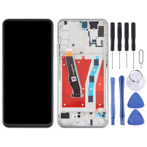 OEM LCD Screen for Huawei P smart Pro 2019 Digitizer Full Assembly with Frame(Silver)