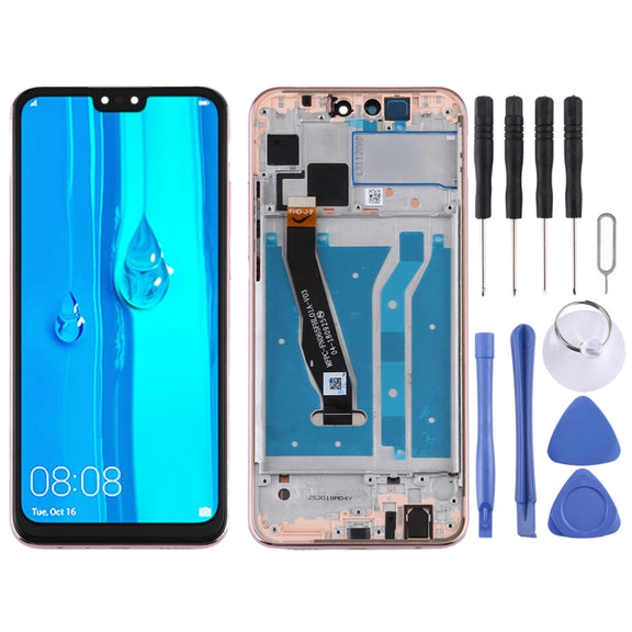 OEM LCD Screen for Huawei Y9 (2019) Digitizer Full Assembly with Frame(Gold)