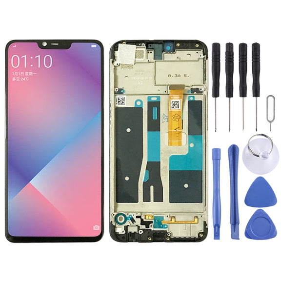 TFT LCD Screen for OPPO A5 / A3s (High Version)Digitizer Full Assembly with Frame (Black)