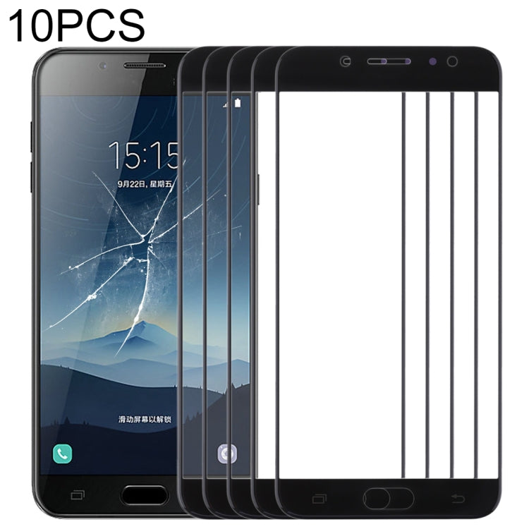 For Samsung Galaxy C8 / C7100, C7(2017) / J7+, C710F/DS 10pcs Front Screen Outer Glass Lens (Black) - free shipping - PMC TechLife - Order now!