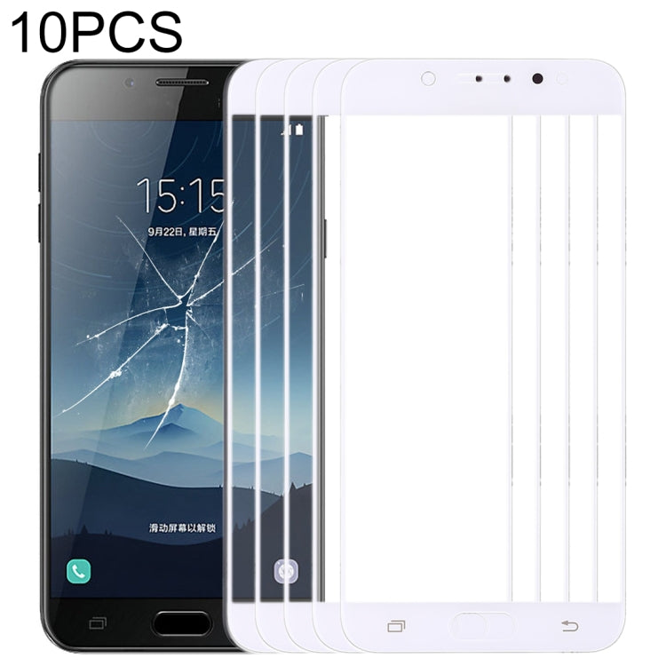 For Samsung Galaxy C8 / C7100, C7(2017) / J7+, C710F/DS 10pcs Front Screen Outer Glass Lens (White) - free shipping - PMC TechLife - Order now!