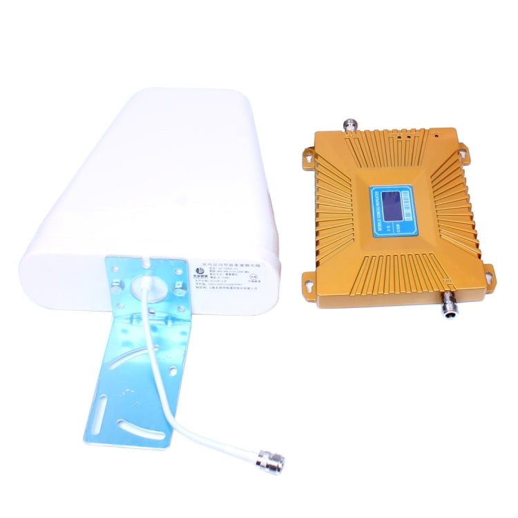 GSM900 / WCDMA2100 Mini Mobile Phone LCD Signal Repeater with Logarithm Periodic Antenna(Gold) - free shipping - PMC TechLife - Order now!