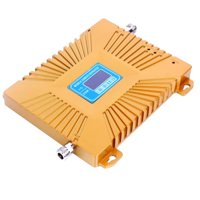 GSM900 / WCDMA2100 Mini Mobile Phone LCD Signal Repeater with Logarithm Periodic Antenna(Gold)
