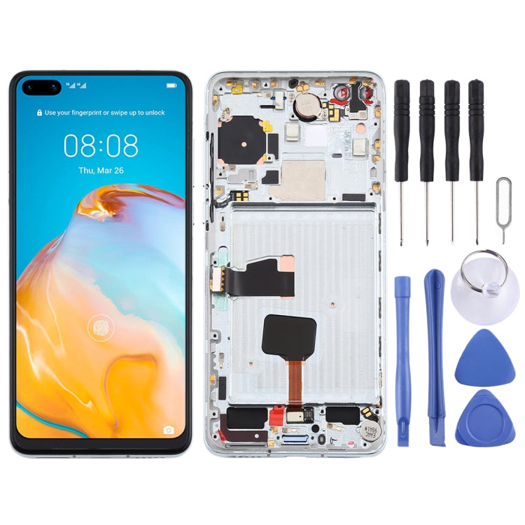 Original OLED LCD Screen for Huawei P40 Digitizer Full Assembly with Frame(Silver) - free shipping - PMC TechLife - Order now!