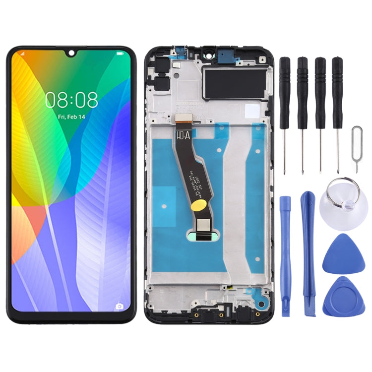 OEM LCD Screen for Huawei Y6p Digitizer Full Assembly with Frame(Black) - free shipping - PMC TechLife - Order now!